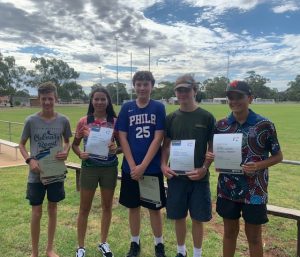 The Junior Cricket Team with their certificates. They won the Grand Final in Condobolin in 2020.