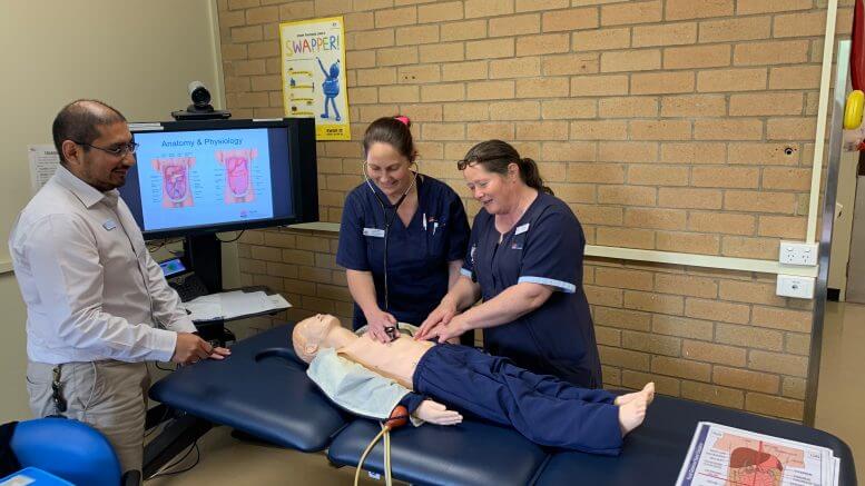 Jamie Coello, Manager Rural Generalist Nurse Education Team (RG-NET) and two WNSWLHD nurses taking part in RG-NET training. Image Credit: Western NSW Local Health District (WNSWLHD).