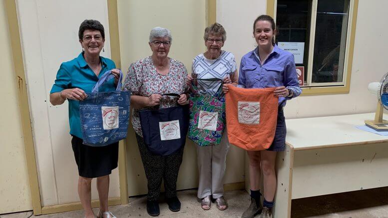 Above - Heather Blackley, Margaret Swanston, Jan Cox and Sarah Cranney were part of the first Boomerangs Bags Sewing Bee, held at Western Plains Regional Development on Friday, 26 February. The next Sewing Bee will be held on Friday, 26 March. If you are interested in participating and helping to cut the plastic in landfill ring Sarah Cranney on 0499 199 018 or email condobolindistrictlandcare@gmail.com. Image Contributed.