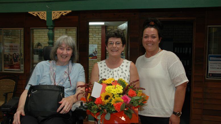 Anne Coffey, Heather Blackley and Jess Loftus. Heather was recognised for her community service and dedication. Image Credit: Kathy Parnaby.