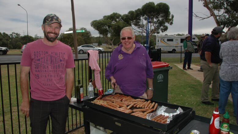 David Brangwin and Neil Lambret( Forbes Lion Club) enjoyed some comradeship while manning the BBQ. Image Credit: Kathy Parnaby