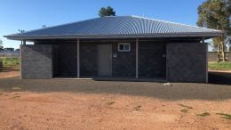 The new amenities building, includes male, female and ambulant toilets, showers, a disabled toilet and provision of a baby change table. Image Credit: Lachlan Shire Council.