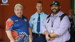 Kevin Read (Condobolin), Inspector Shane Jessop and Will Green were part of the Aboriginal Employee Network meeting at Dubbo in March. Image Credit: NSW Police Force/Orana Mid-Western Police District Facebook Page.