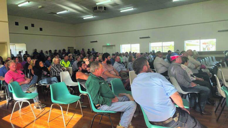 Hundreds of people turned up for a meeting regarding Gas Exploration in the Far West of NSW at Ivanhoe on 30 March. State Member for Barwon Roy Butler has praised community members for the motion, which they put forward at the meeting. Image Credit: www.roybutler.com.au