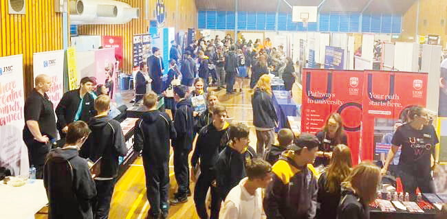Condobolin High School students attended a Tertiary Awareness Day at Forbes High School recently. They were able to discuss different employment opportunities and forms of Tertiary study they could undertake after leaving school. Image Credit: Condobolin High School Newsletter (Term Two, Week 4).