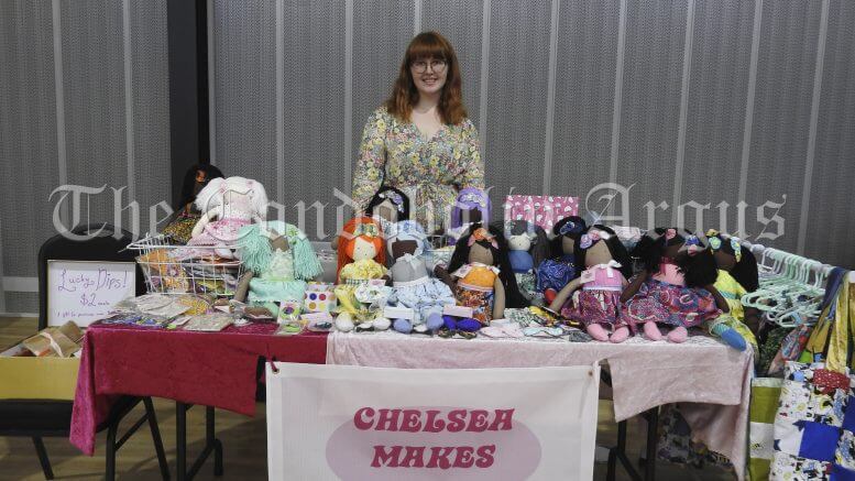 Chelsea Vane-Tempest with some of her handmade dolls. Image Credit: Lucy Kirk.