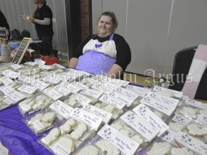 • Donna Sayers at the Lillian Marguerite Handmade Cookies stall. Image Credit: Lucy Kirk.