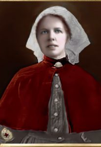 A created image (face inserted) of Elizabeth (Bess) McGregor, who was born in Condobolin on 26 May 1885 and died aged 33, caring for Soldiers during the Spanish Flu, at North Head Quarantine Station in Sydney on 5 December 1918. Image Credit: Allan Miles