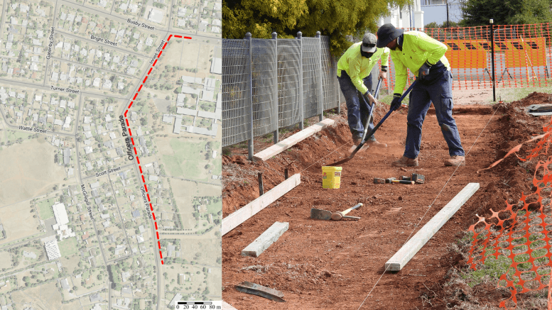 A site map of the areas which will see footpath construction works. Image Credit: Lachlan Shire Council. Lachlan Shire Council has commenced footpath construction works at the front of Condobolin High School on Busby Street, and the corner of Busby and Innes Streets, construction will then continue down Innes Street and Officers Parade. Image Credit: Lachlan Shire Council
