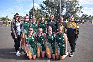 Under 13’s Netball team at the Preliminary Finals game back in August.