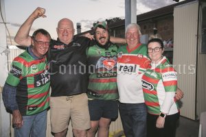 John Anderson, Crocket Hall, Matt Platt, Noo Tyack and Charmaine Kendall had a great time watching the NRL Grand Final at the Railway Hotel in Condobolin on Sunday, 3 October. Image Credit: Kathy Parnaby.