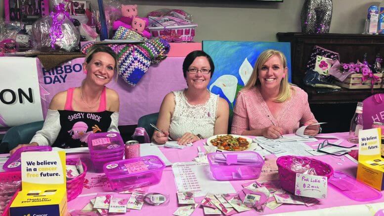 Selling raffle tickets, sweet treats and merchandise with the auction table in the back. The table was being run by (L-R) Lubka Prebendecik, Anne-Marie Taylor and Fiona Sanderson