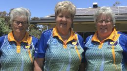 Liz Goodsell, Colleen Helyar and Jenny Tickle (S) were the winners of the Club Championship Triples title. Image Credit: Pauleen Dimos.