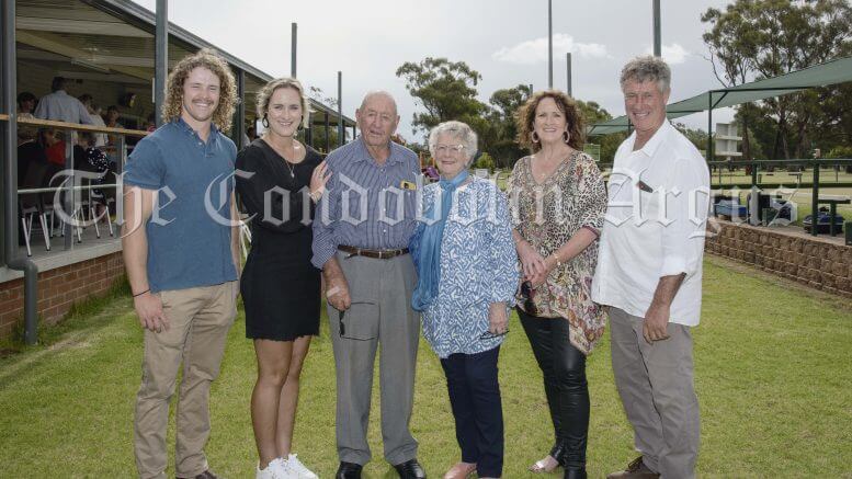 Harold Crouch celebrated his 90th birthday recently. He celebrated with family and friends at the Condobolin Sports Club. ABOVE: Harry Crouch, Meg Crouch, Harold Crouch, Betty Ewers, Phillip Crouch and Bernadette Crouch enjoyed the special occasion. Image Credit: Kathy Parnaby.