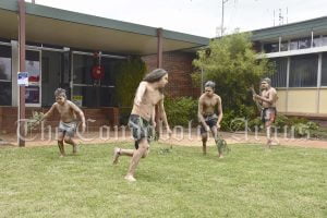 The Galari Bila Waga Dhaany’s Dance Group performed three traditional dances at the event. Galari Bila Waga Dhaany’s is a Wiradjuri word Meaning Lachlan River Dancers. The Dancers then joined Mr Coulton and Mayor Medcalf to open the Youth Centre. Image Credit: Melissa Blewitt.