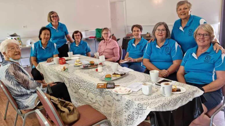 Trundle lady golfers during their morning tea that was provided by Lorraine Simmons and Karen Quade. Babs Kelly, a past golfer, also joined. L-R - Babs Kelly, Emma Grady, Lorraine Simmons, Lindy Randall, Carmel Berry, Cathy Skinner, Sue Morrison, Suellen Taylor and Narelle Sunderland.