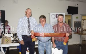 Condobolin PAH and I Association President Jeff Kirk with Mark and Brad Jones of ‘Flamingo’ Condobolin took home second spot in the 2022 Don Brown. Image Credit: Kathy Parnaby.