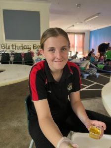 Holly is undertaking her School Based Apprenticeship with Lachlan Children Services. Image Credit: Condobolin High School Facebook Page.
