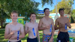 Hudson Cartwright, Nate Vincent, and Ryan Goodsell will also swim in the 16 Years Boys Relay team.