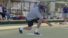 Rob Brook in action during the Business House Bowls Competition. Image Credit: Kathy Parnaby.