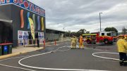 Fire and Rescue NSW (FRNSW) which included fire fighters from Condobolin helped contain a fire at the Spotlight store in Forbes on Monday, 7 March. Image Credits: NSW Rural Fire Service Mid Lachlan Valley Team Facebook Page.
