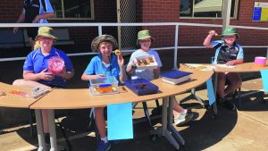 Tullibigeal Central School's Student Representative Council selling all sorts of  morning tea treats at the stall. L-R - Maddison Longford, Jordan Ireland, Skye Newham and Tahlia Bendall.