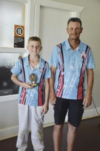 Callan Venables  took the most wickets for Waratahs and Intertown. He is pictured with Waratahs and Intertown Coach Craig Venables. Image Credit: Melissa Blewitt.