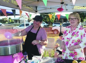 Carolyne and Elaine were in charge of serving the delicious freshly made fairy floss.