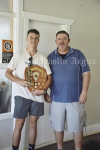 Ryan Goodsell was named Under 17s Cricketer of the Year. He is pictured with Coach Ian "Grimmy" Grimshaw. Image Credit: Melissa Blewitt.