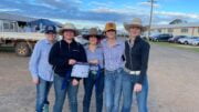The five students from Lake Cargelligo that participated at Dubbo Show. The girls are holding their certificate from the 2022 Dubbo Show Prime Lamb Competition. They won the Heather Howe School Encouragement Award.