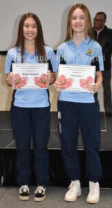 Mhegan McDonald and Emily Wood were awarded the Condobolin Returned Services League Scholarships. Image Credit: Melissa Blewitt.