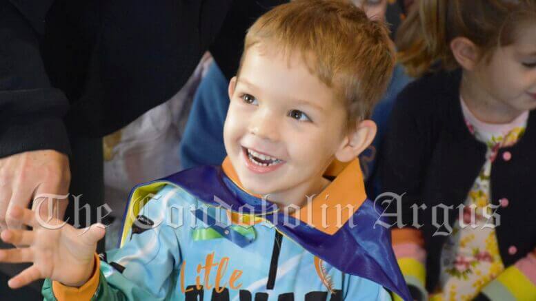Samuel (Sammy) Ritchie, who attends the Condobolin Preschool and Childcare Centre, was diagnosed with NF2, earlier this year. Image Credit: Melissa Blewitt.