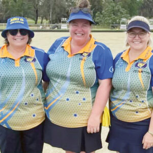 Joanne Thorpe, Mel Rees and Zena Jones (S) were the Runners Up in the 2022/23 Club Championship Triples title. Image Contributed.