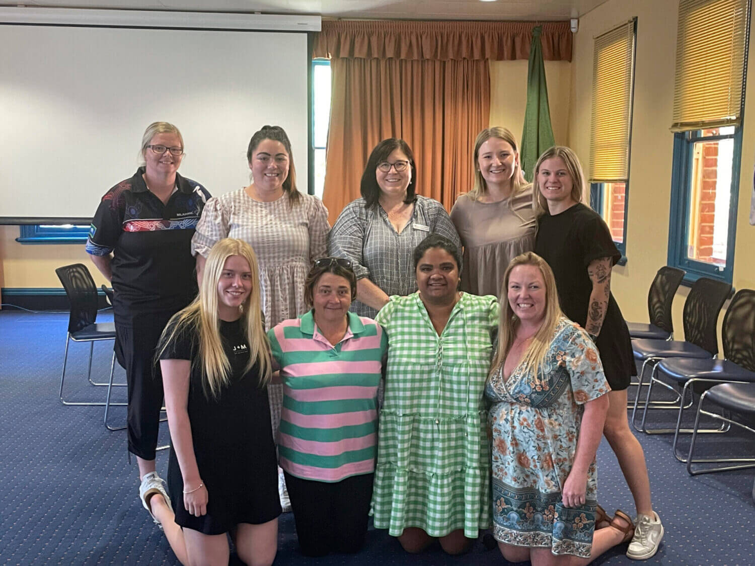 Trainee teachers of the Catholic Education Wilcannia-Forbes Teaching Schools Hub include (back row) Rachel Toomey, Ashley Place, Paula Leadbitter - Head of Learning and Teaching with Catholic Education Wilcannia-Forbes (CEWF), Laura Kirk, and Tiffani Townsend; together with (front row) Macy Lloyd, Olivia Dauth, Bridgette Larry (St Joseph’s Parish School Condobolin), and Janelle Thompson. Image Contributed.