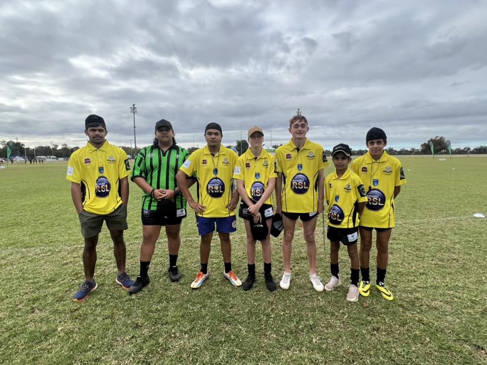 Rowen Powell, Lachie Richards, Ernie Peterson, Zac Grimmond, Nate Vincent, Quarn Colliss and Steven Capewell are now Junior Rugby League referees. Image Credit: Condobolin JRL Official Facebook Page.