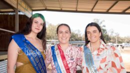Alessandra Chamen (Condobolin’s 2022 The Land Sydney Royal AgShows NSW Young Woman Winner), Florance McGuffecke (2023 The Land Sydney Royal Agshows Young Woman winner) and Tasha Hurley (Condobolin Show’s 2023 Young Woman Winner). Image Credit: Kathy Parnaby.