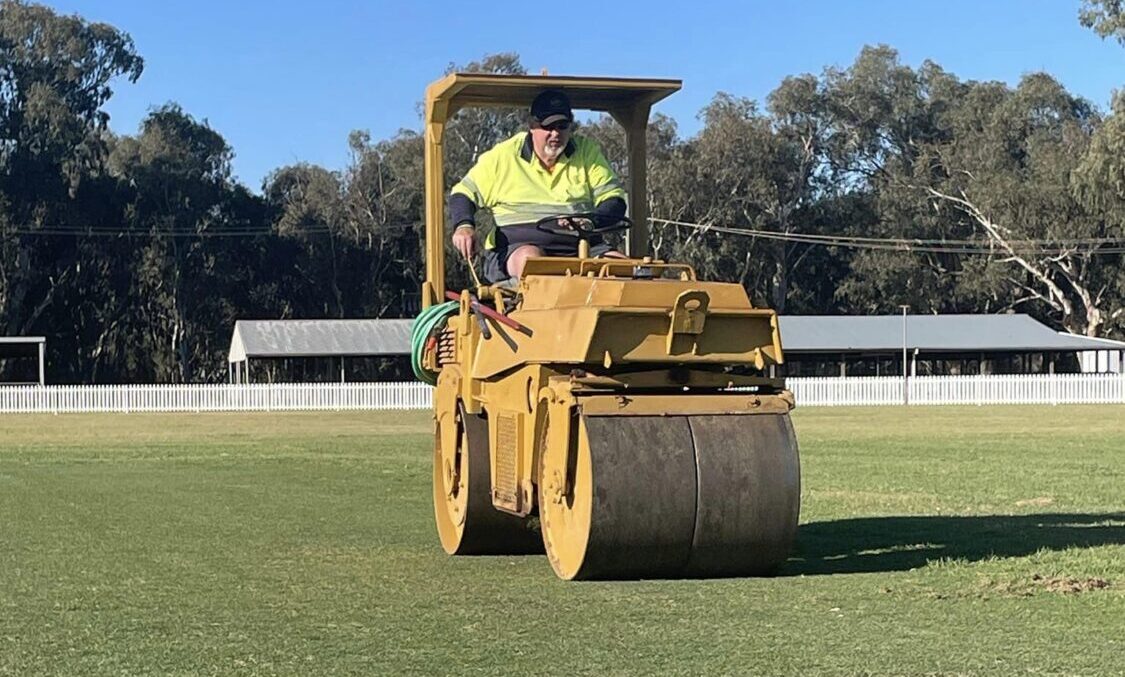 Condobolin Junior Cricket Association Curator Ian Grimshaw has been undertaking pitch maintenance prior to the commencement of the 2023/24 season. The Under 13s competition will kick off on Saturday, 14 October. The Under 14s and Under 17s will be playing in the Parkes District Junior Cricket competitions, and will also start on Saturday, 14 October. Image Credit: Condobolin Junior Cricket Association Facebook Page.