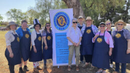 Condobolin CWA Members Karen Brangwin, Mel McDonald, Heather Blackley, Lucy Calton, Edwina Coffey, Angela Coceancic, Jean Piper, Wendy Shoemark and Linda Brangwin with Robyn Ries (fifth from left). Image Contributed.